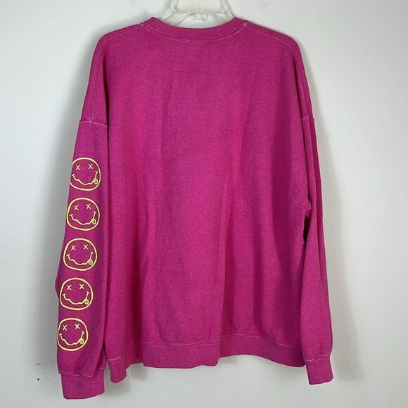Nirvana Urban Outfitters UO Smile Overdyed Pink Sweatshirt Small / Med - Picture 4 of 6